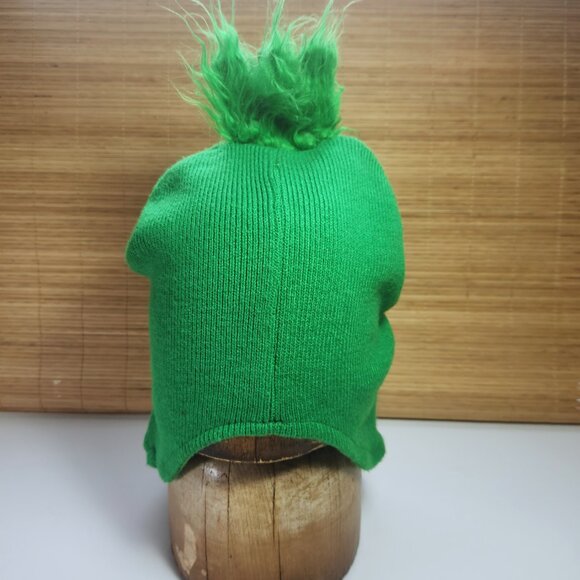 The Grinch Beanie Hat Green Knit Fleece Lined Braids Unisex One Size Dr Seuss - Picture 6 of 12
